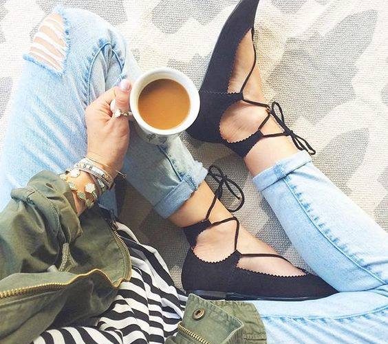 مارأيك بأحذية Lace up flats