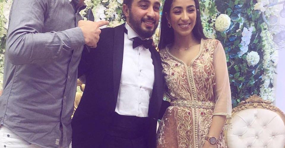 مارية نديم و خطيبها اللبناني كاظم محيحين في عرس الكوميدي غسان