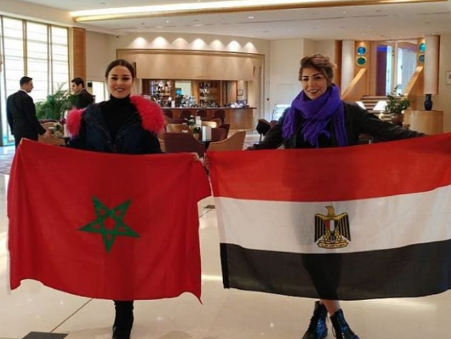 صورة…كوثر براني كتشجع المنتخب المغربي من مصر