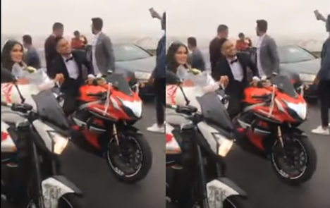 فيديو .. لاعب مغربي يحتفل بزواجه فوق الدراجات النارية