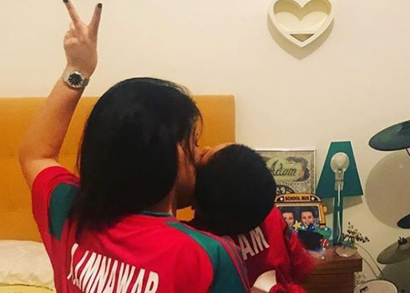 أسماء لمنور تحتفل بعيد ميلاد ابنها آدم