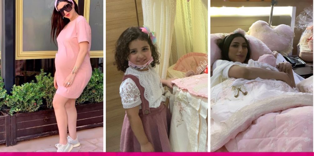 « هدية العمر ».. محمد الترك يعلن ولادة ابنته الثانية من دنيا بطمة (صورة)