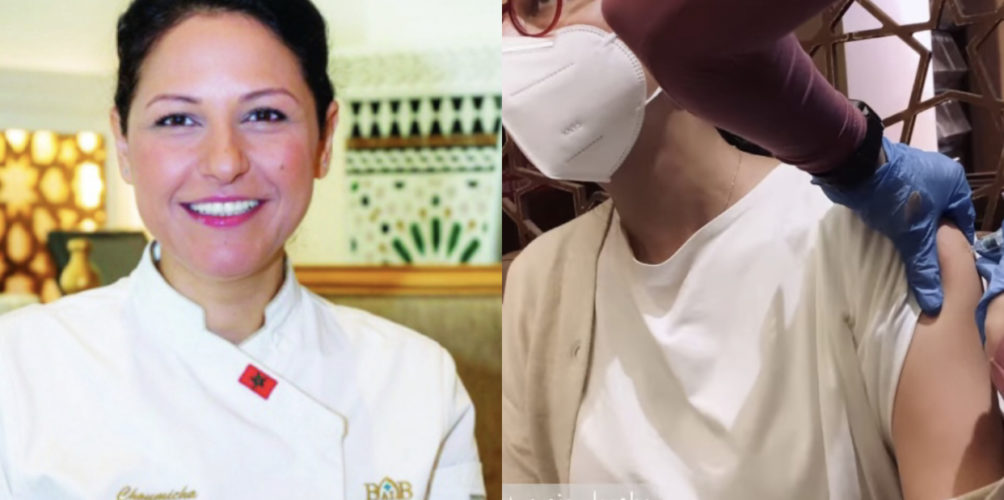 في مطعمها في دبي.. شميشة تتلقى الجرعة الأولى من لقاح كورونا (صورة)