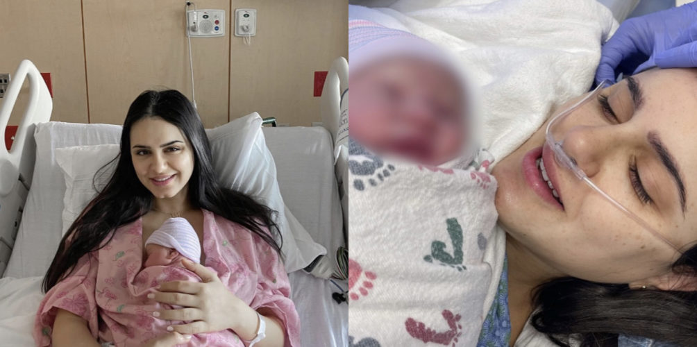 في أمريكا.. ملكة جمال المغرب وداد المنيعي تنجب مولودتها الأولى (صور)