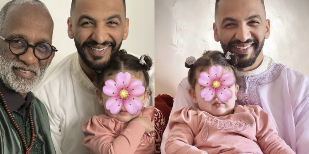 في عيد الفطر.. ابنة نرجس الحلاق تخطف الأنظار رفقة والدها وجدها (صور)