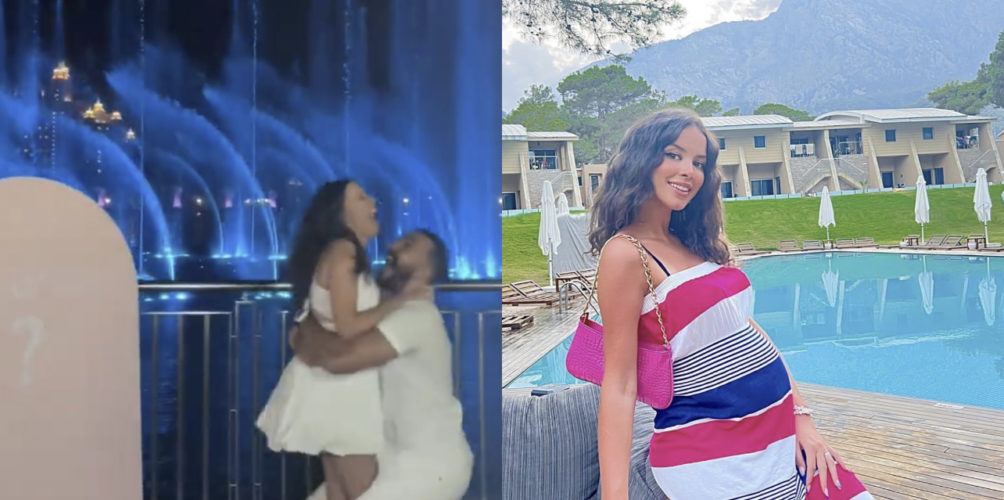 النافورات أضاءت بالأزرق.. الكشف عن جنس مولود نجمة تيك توك عفراء بطريقة مبتكرة في دبي (فيديو)