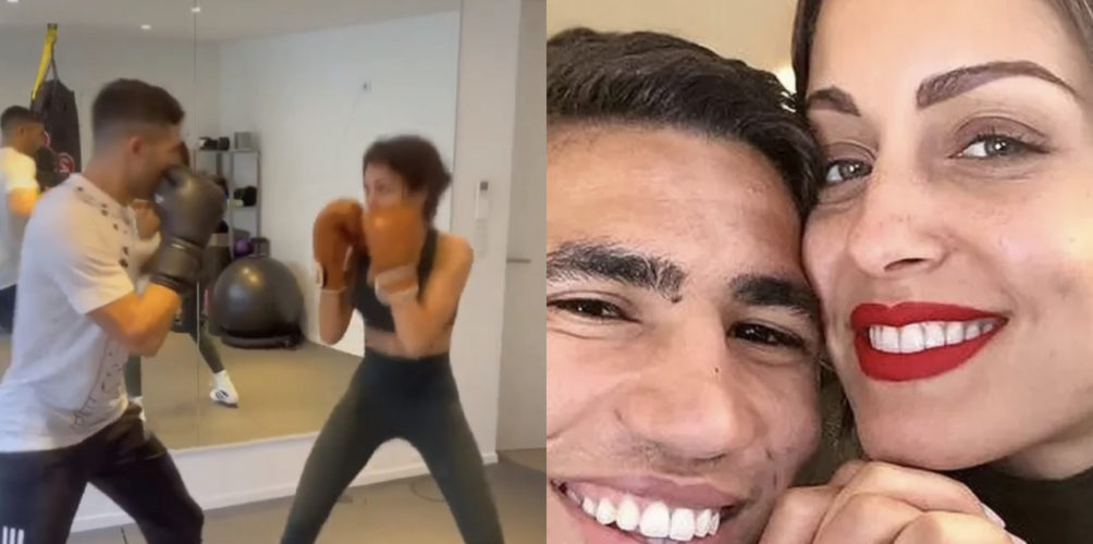 عبر حصة ملاكمة مشتركة.. حكيمي وعبوك ينفيان انفصالهما (فيديو)