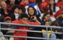 رفقة ابنها.. أسماء لمنور في طنجة لتشجيع أسود الأطلس أمام البرازيل (صور)